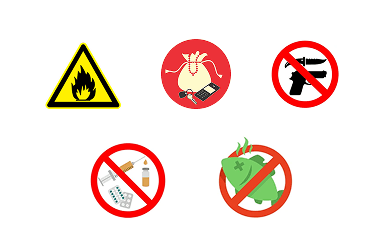Prohibited items infographic
